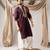 Wine color smart embroidered kurta for rich classy men's looks