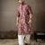 Wine color smart embroidered kurta for men's ceremonial looks