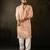 Peach color smart embroidered kurta for rich classy men's looks