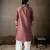Wine color smart embroidered kurta for men's ceremonial looks