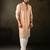 Peach color smart embroidered kurta for rich classy men's looks