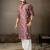 Wine color smart embroidered kurta for men's ceremonial looks