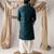 Peacock blue color smart embroidered kurta for men's ceremonial looks