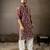 Wine color smart embroidered kurta for men's ceremonial looks