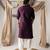 Dark purple color smart embroidered kurta for men's ceremonial looks