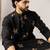Black color linen fabric designer embroidered festive special kurta for men