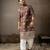 Brown color rayon fabric designer embroidered partywear kurta payjama for men