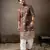 Brown color rayon fabric designer embroidered partywear kurta payjama for men