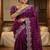 Purple Color  Sequence embroidery work with Cut work border  Chiffon Silk Saree 
