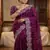 Purple Color  Sequence embroidery work with Cut work border  Chiffon Silk Saree 