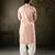 Pink color rayon fabric designer embroidered partywear kurta payjama for men