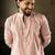 Pink color rayon fabric designer embroidered partywear kurta payjama for men