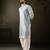 Blue color rayon fabric designer embroidered partywear kurta payjama for men