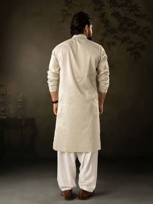 Light green color rayon fabric designer embroidered partywear kurta payjama for men 2