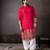 Cherry red color rayon fabric designer embroidered partywear kurta payjama for men