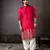 Cherry red color rayon fabric designer embroidered partywear kurta payjama for men