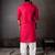 Cherry red color rayon fabric designer embroidered partywear kurta payjama for men