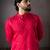 Cherry red color rayon fabric designer embroidered partywear kurta payjama for men