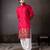 Cherry red color rayon fabric designer embroidered partywear kurta payjama for men