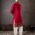 Cherry red color smart and designer wedding special traditional outfit for men