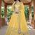 Alluring Yellow Foil Work Net Haldi Wear Lehenga Choli With Dupatta