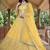 Alluring Yellow Foil Work Net Haldi Wear Lehenga Choli With Dupatta