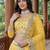 Alluring Yellow Foil Work Net Haldi Wear Lehenga Choli With Dupatta