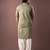 Green color smart embroidered kurta for rich classy men's looks