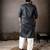 Navy blue color smart embroidered kurta for rich classy men's looks