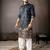 Navy blue color smart embroidered kurta for rich classy men's looks