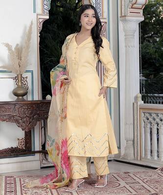 Cream kurta pant  with duptta 2