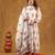 White block print  kurta pant with dupatta