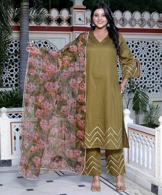 Green kurta pant  with duptta 1