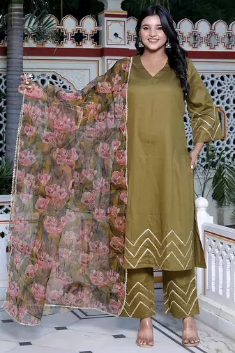 Green kurta pant  with duptta