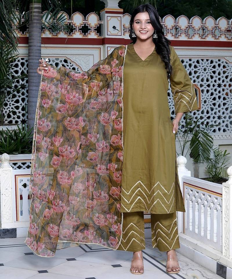 Green kurta pant  with duptta