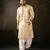Beige color smart embroidered kurta for rich classy men's looks