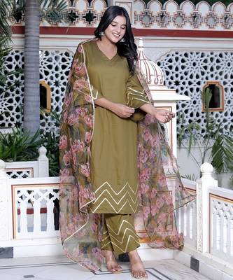 Green kurta pant  with duptta 2