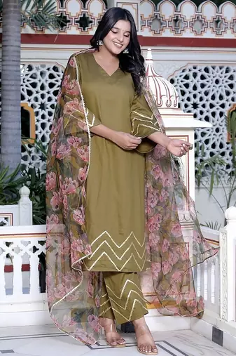 Green kurta pant  with duptta