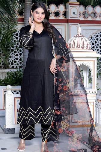 black kurta pant  with duptta