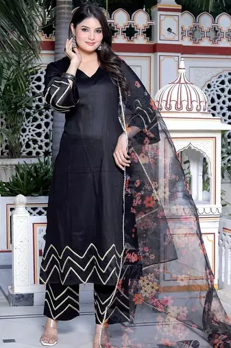 black kurta pant  with duptta