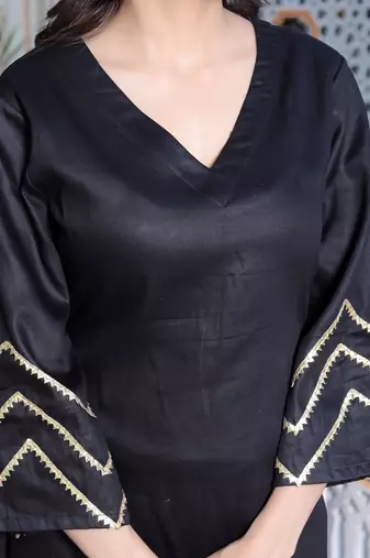 black kurta pant  with duptta