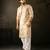 Beige color smart embroidered kurta for rich classy men's looks