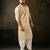 Beige color smart embroidered kurta for rich classy men's looks