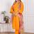 Yellow kurta pant with organza printed duptta