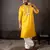 Yellow color smart embroidered kurta for rich classy men's looks