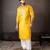 Yellow color smart embroidered kurta for rich classy men's looks