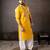 Yellow color smart embroidered kurta for rich classy men's looks