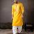 Yellow color smart embroidered kurta for rich classy men's looks