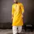 Yellow color smart embroidered kurta for rich classy men's looks