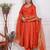 Orange embroidered crepe kurta pant with dupatta